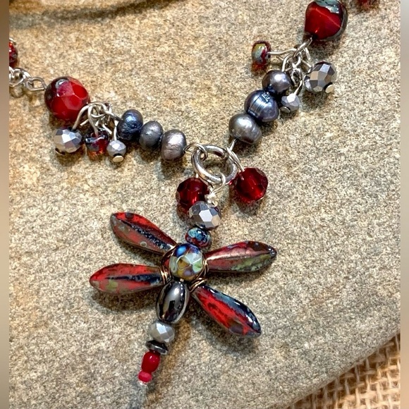 Czech Glass Dragonfly Necklace Duo - Picture 7 of 7